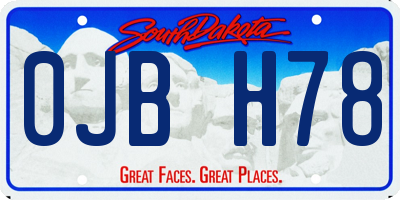 SD license plate 0JBH78