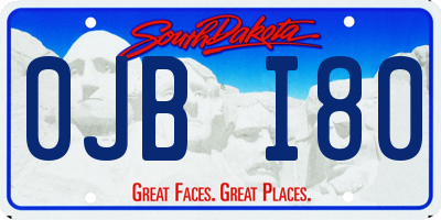 SD license plate 0JBI80
