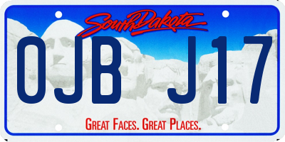 SD license plate 0JBJ17