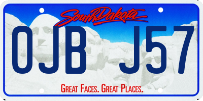 SD license plate 0JBJ57