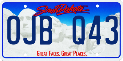 SD license plate 0JBQ43