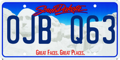 SD license plate 0JBQ63