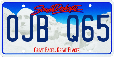 SD license plate 0JBQ65