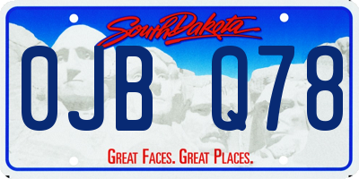 SD license plate 0JBQ78