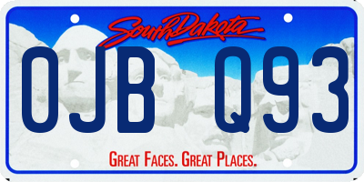 SD license plate 0JBQ93