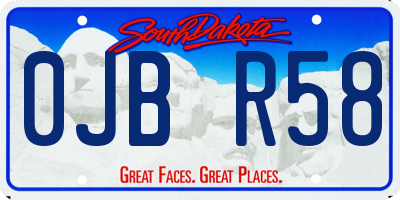 SD license plate 0JBR58