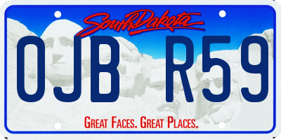 SD license plate 0JBR59