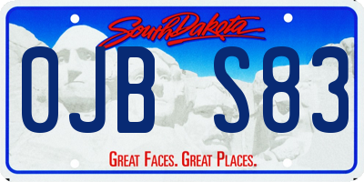 SD license plate 0JBS83