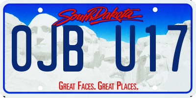 SD license plate 0JBU17
