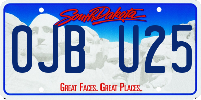 SD license plate 0JBU25