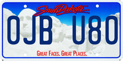 SD license plate 0JBU80