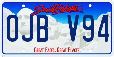 SD license plate 0JBV94