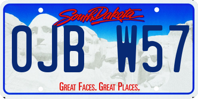 SD license plate 0JBW57