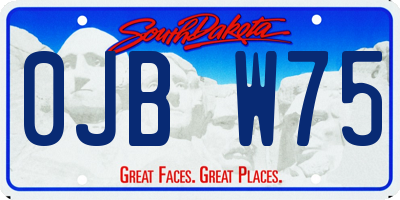 SD license plate 0JBW75