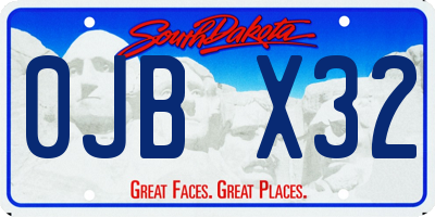 SD license plate 0JBX32