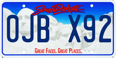 SD license plate 0JBX92