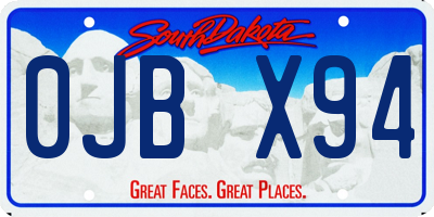 SD license plate 0JBX94