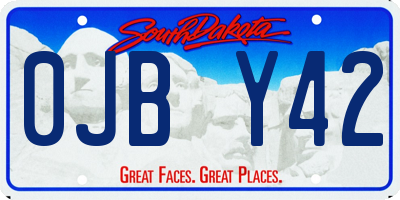SD license plate 0JBY42