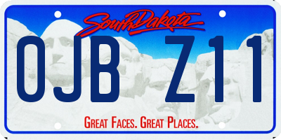 SD license plate 0JBZ11