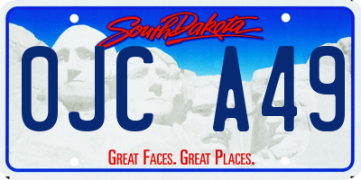 SD license plate 0JCA49