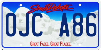 SD license plate 0JCA86