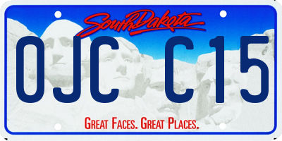 SD license plate 0JCC15