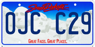 SD license plate 0JCC29
