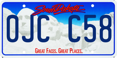 SD license plate 0JCC58
