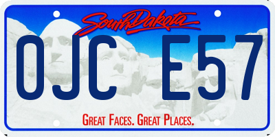 SD license plate 0JCE57