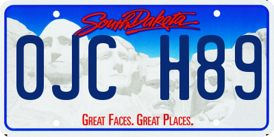 SD license plate 0JCH89