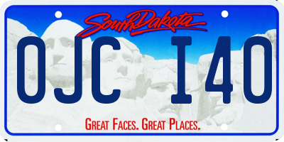SD license plate 0JCI40