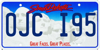 SD license plate 0JCI95