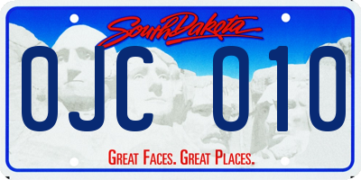SD license plate 0JCO10