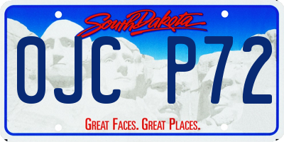 SD license plate 0JCP72