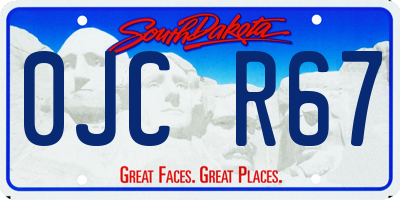 SD license plate 0JCR67