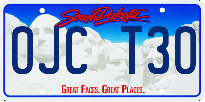 SD license plate 0JCT30