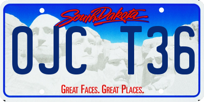 SD license plate 0JCT36