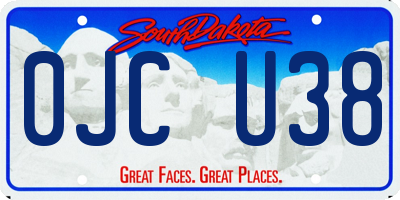 SD license plate 0JCU38