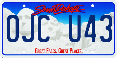 SD license plate 0JCU43