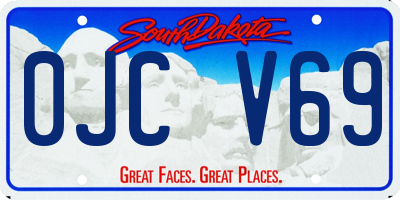 SD license plate 0JCV69