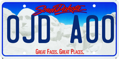 SD license plate 0JDA00