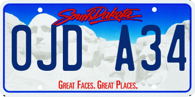SD license plate 0JDA34