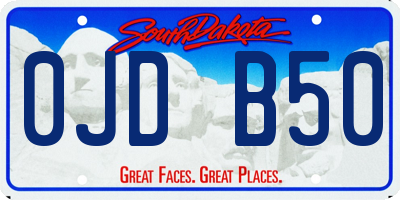 SD license plate 0JDB50