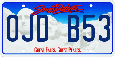 SD license plate 0JDB53