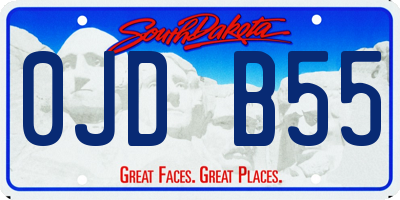 SD license plate 0JDB55
