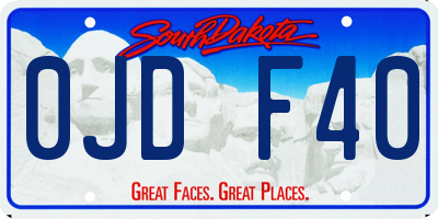 SD license plate 0JDF40