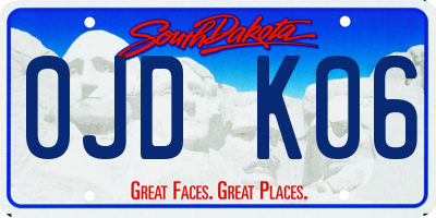 SD license plate 0JDK06