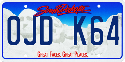 SD license plate 0JDK64