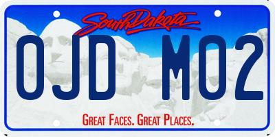 SD license plate 0JDM02