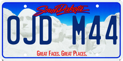 SD license plate 0JDM44